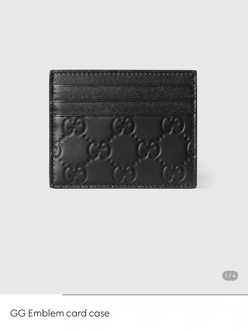 Gucci Black Embossed Leather Card Case